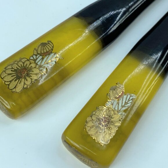 Japanese Decorated Gilt, Resinous, Kushi (Comb) & Kogai (HairStick) GS508 main image 4